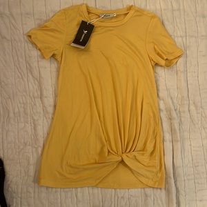 Yellow top with tie detail